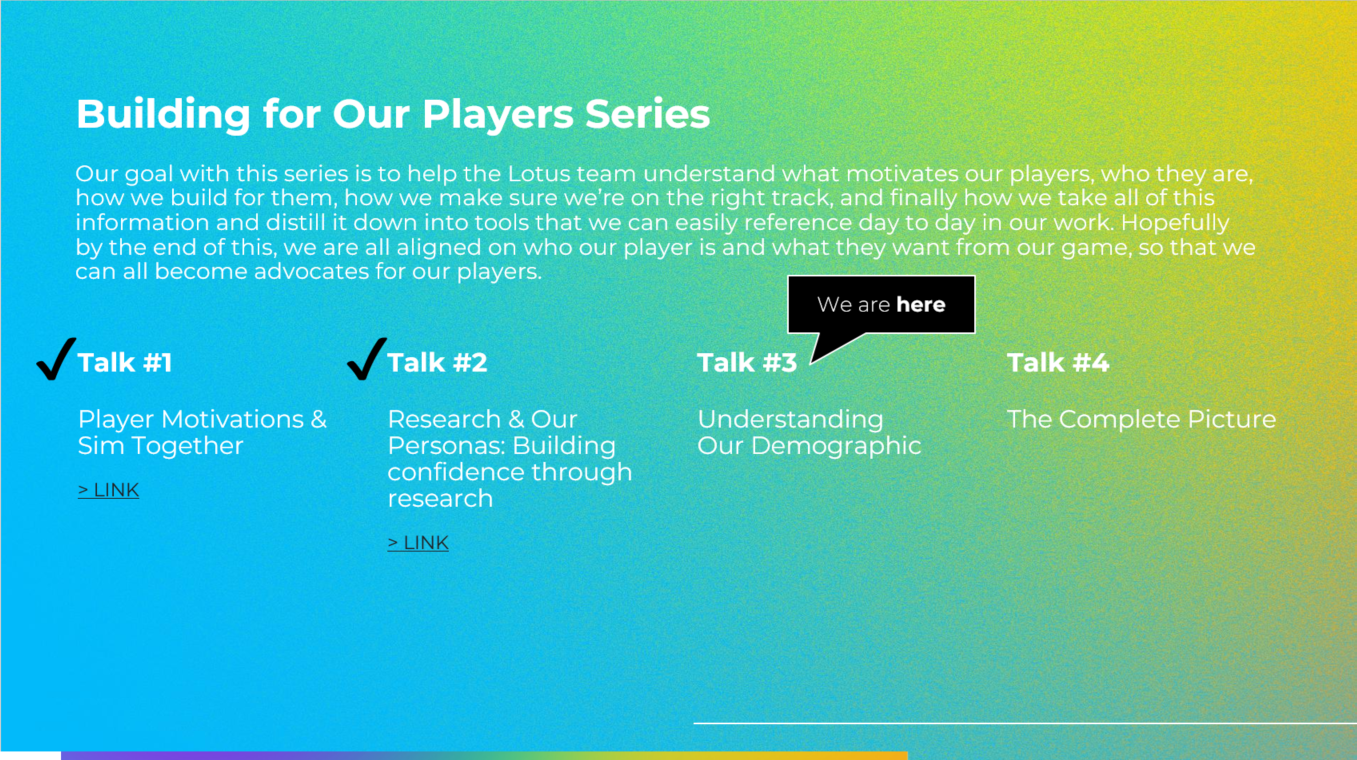 Building For Our Players slide