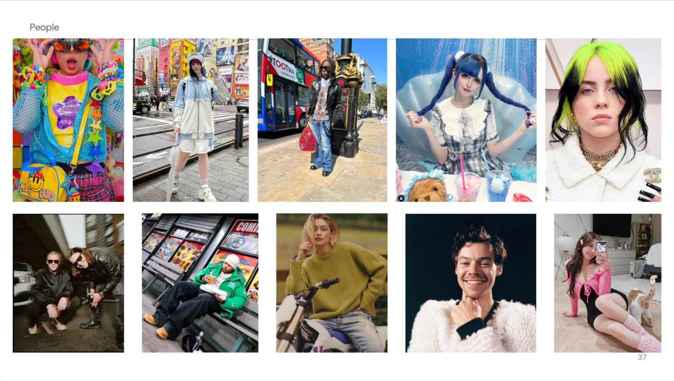 Reference imagery from my fashion and online shopping study
